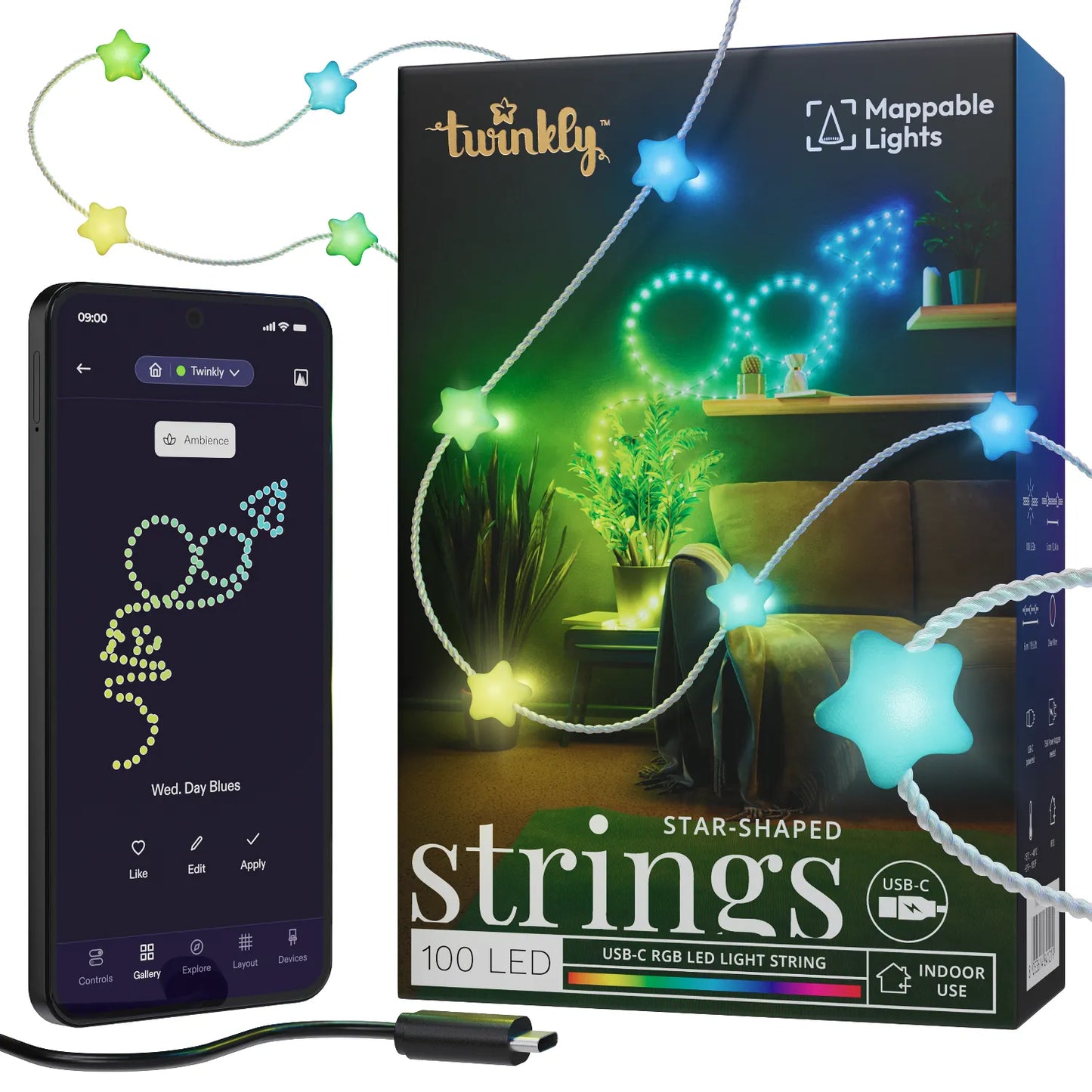 Twinkly Strings USB-C - Stars