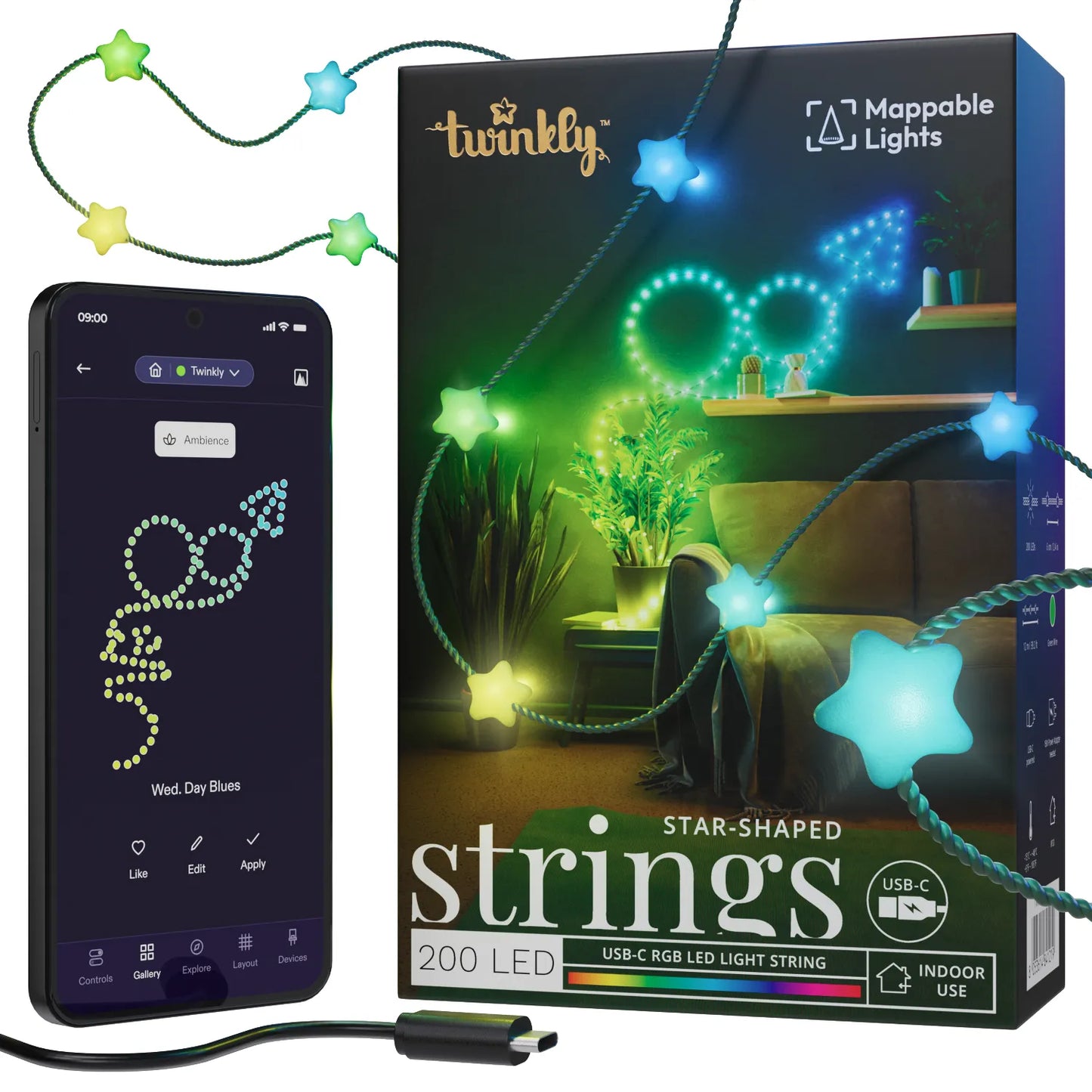 Twinkly Strings USB-C - Stars